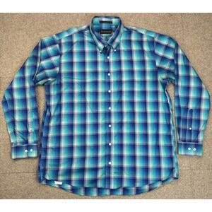 Allen Edmonds‎ Men's Button Down Long Sleeve Plaid Shirt Size XXL